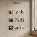 Wedding Photos Wall Display With Arranged Frames And Home Decor 3d model