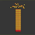 3D Stacked Spheres Structure With Yellow Red Balls And Upward Burst Effect