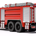 Red KAMAZ Heavy Duty Fire Truck With Ladder And Firefighting Equipment