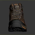 Brown Leather Hiking Boots With Laces Orange Sole And Durable Outdoor Design