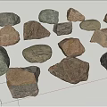 Various Natural Stones And Wooden Materials With Different Shapes And Textures