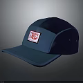 Animal Logo On Red Label Of Blue Cap For Fashion Accessory