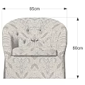 Elegant Light Beige Accent Chair With Floral Pattern And Button Tufted Design 3d model