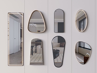 modern mirror full-length mirror full-length mirror shaped mirror hanging mirror floor mirror 3d model