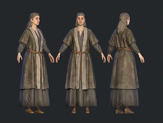 Medieval Village Women 3d model
