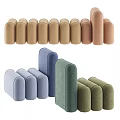 Modern Modular Sofa Set With Multicolor Fabric Modules And Flexible Arrangement Options 3d model