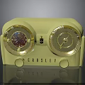 Vintage Crosley Yellow Radio With Golden Accents And Dual Dials Benzil