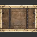 Vintage Wooden Crate Design With Brass Hardware And Leather Cross Straps