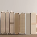 Modern Room Screen Dividers With Woven Patterns Various Designs And Neutral Tones 3d model