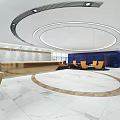 Company lobby sofa combination service desk background wall 3d model