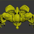 Character And Mythical Creature Design With Blue Exoskeleton Gold Accents Green Gems And Sharp Claws