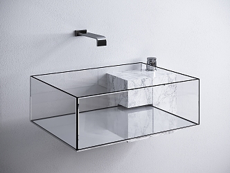 Modern wash basin glass wash basin 3d model