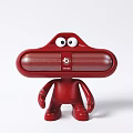 Cute Red Cartoon Shaped Portable Speaker With Humanoid Figure And Eyes Arms Legs