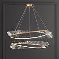 Elegant Modern Chandelier With Gold Frame And Transparent Spiral Structure