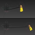 Modern Wall Lamp With Wooden Accents Yellow White Shades And Black Metal Arm