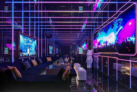 modern box bar ktv 3d model