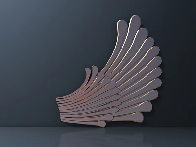 Metallic Wing Shaped Hardware Tools with Curved Metal Pieces and Glossy Surface Design 3d model