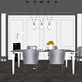 Modern Dining Table and Chair Combination Dining Table and Chair 3d model