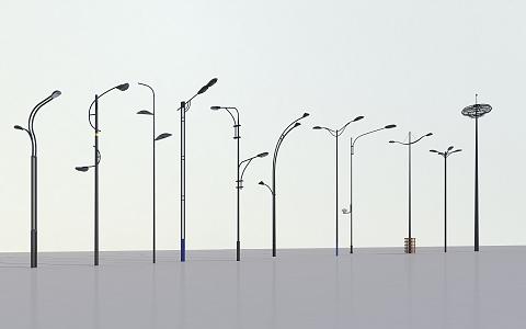 Modern Street Lamp High Pole Lamp Square Lamp Post Shape Street Lamp 3d model