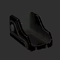 Black Tactical Weapon Accessory With Textured Metal Surface And Durable Design