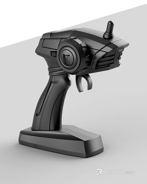 Black Game Controller With Ergonomic Grip Knob And Stable Base Design For Gaming 3d model 