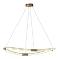 Modern Circular Chandelier With Illuminated Light Strip And Metal Hanging Frame