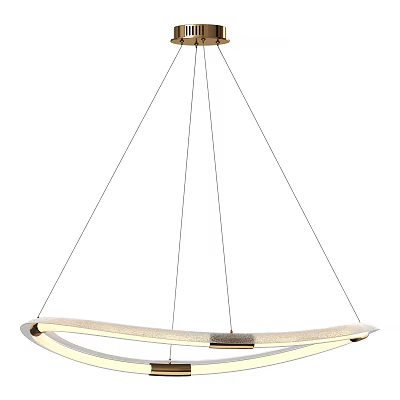 Modern Circular Chandelier With Illuminated Light Strip And Metal Hanging Frame 3d model
