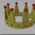 Exquisite Golden Crown Fashion Accessory Design With Shiny Red Gemstones And Decorative Details