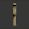 Traditional Decorative Wooden Crescent Shaped Weapon With Carved Texture And Handle Design