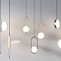 Modern Pendant Lights With Geometric Gold Black Frames And Round Lampshades For Contemporary Living Rooms