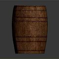 Vintage Wooden Barrel With Rustic Hoops And Textured Surface Design