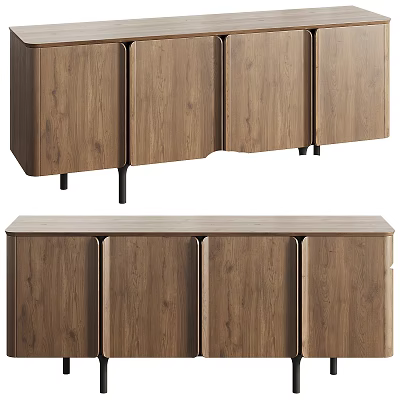 Modern Wooden Dresser With Minimalist Design And Spacious Storage Drawers For Bedroom 3d model