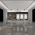 Modern Home Furnishing Store Interior With Display Shelves Central White Counter And Product Displays