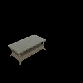Rattan Coffee Table With Glass Top Curved Legs And Lower Shelf Design