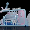 Namei Space Innovation Anti Cavity Toothpaste Display Booth With Cartoon Tooth Figure And Astronaut Model