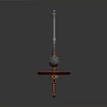 Mechanical Device With Red Wheel Base Hanging Silver Spheres And Metal Structure