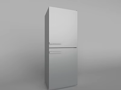 Sleek Silver Upright Double Door Refrigerator Freezer Modern Design for Home 3d model