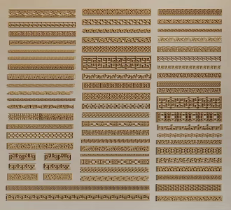 Song-style New Chinese-style Carved Flower Back-shaped Pattern Antique Waist Line Pane Corner Wreath Edge Pattern Lace Pattern Lace Pattern Ancient Building Decoration Flower Carving Ten Thousand Characters Line 3d model