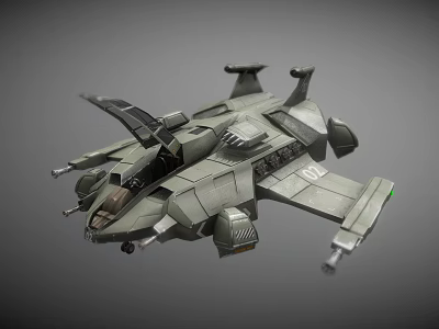 Futuristic Science Fiction Spaceship Model With Multi Wing And Weapon Systems 3d model