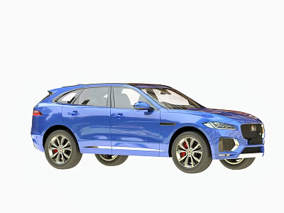 Blue Jaguar SUV Sleek Modern Exterior Design With Alloy Wheels And Headlights 3d model