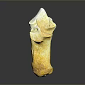 Handmade Wood And Stone Decorative Sculpture With Smooth Yellow White Natural Texture Design