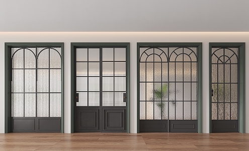 Iron sliding door single door swing door 3d model