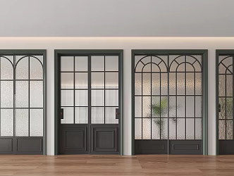 Iron sliding door single door swing door 3d model