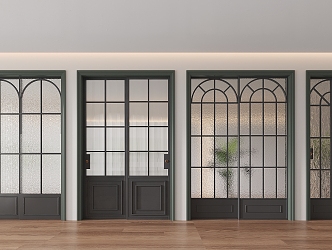 Iron sliding door single door swing door 3d model