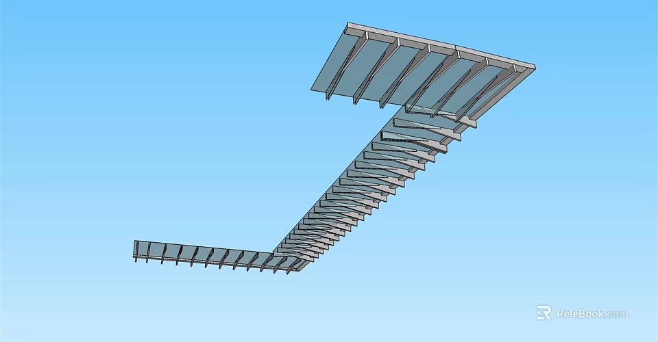 Modern Transparent Geometric Sunshade Design With Metal Frame For Outdoor Shading 3d model 
