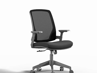 Ergonomic Office Chair With Mesh Backrest Black Seat And Metal Frame Wheels 3d model