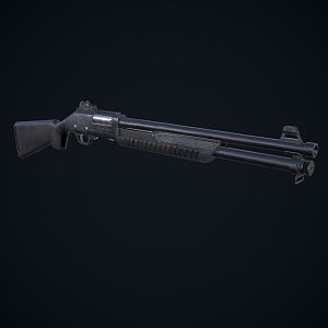 shotgun gun weapon shotgun military toy gun rifle gun 3d model