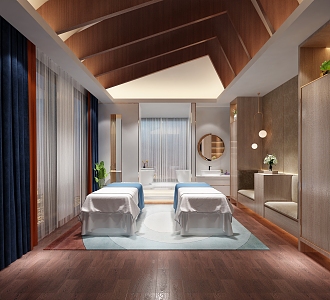 New Chinese Style SPA Beauty Room 3d model