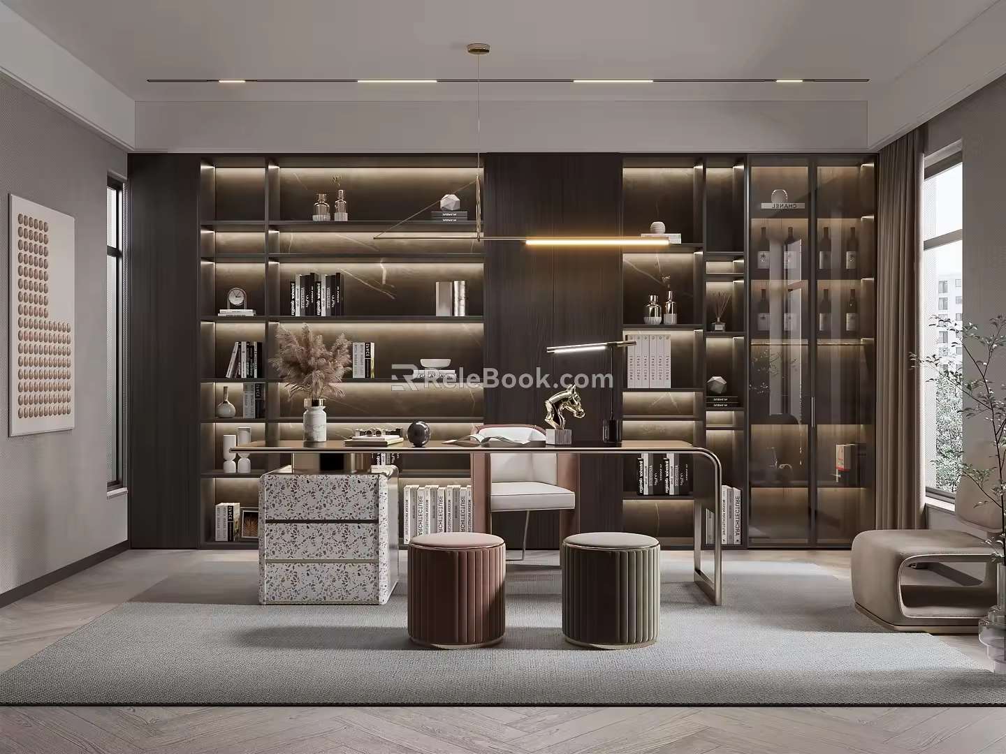 Modern study 3d model