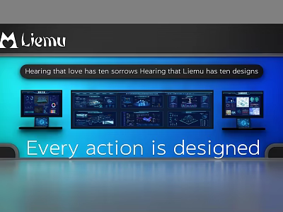 Liemu Commercial Display Equipment With Multiple Screens And Design Interfaces For Professional Use 3d model